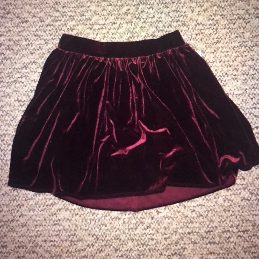 Maroon velvet skirt from garage